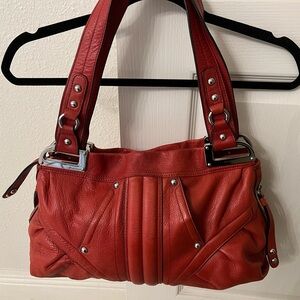 B. Makowsky Red bag genuine leather